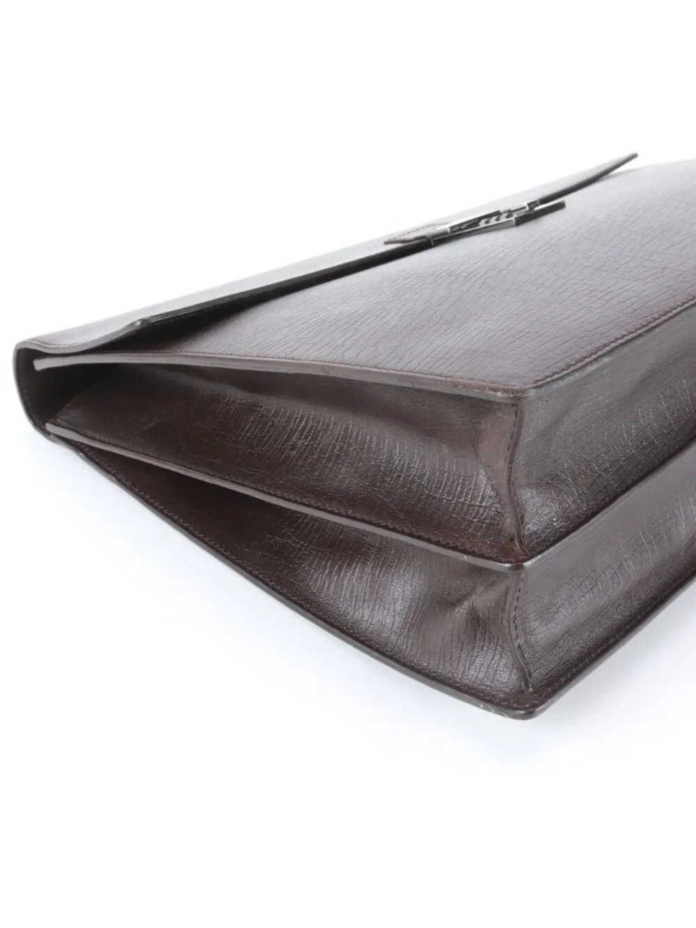 Gucci Leather Business Document Briefcase Tote Brown